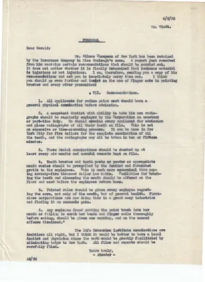 Memorandum to Harold B. Viedt [H.B. Viedt], April 9, 1925