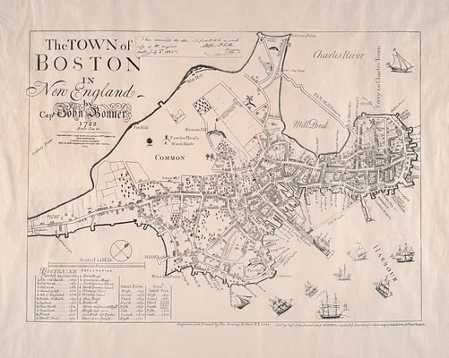 The town of Boston in New England