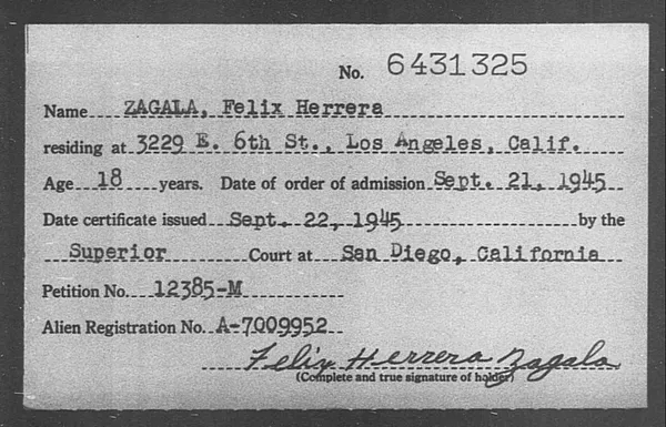 Zagala, Felix Herrera - 1945