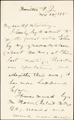 Baldwin, James Mark, 1861-1934 autograph letter signed to Hugo Münsterberg, Princeton, N.J., 24 November 1898