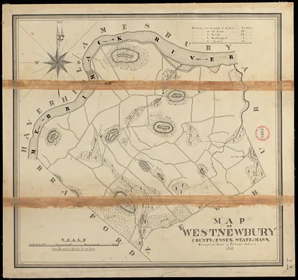 Plan of West Newbury made by Philander Anderson, dated 1830