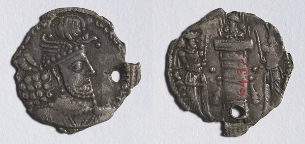 Drachm: Bust of Hormizd II (obverse); Fire Altar with Bust (reverse)