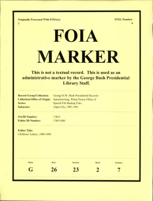 Childrens' Letters 1989-1990 [OA 8486]