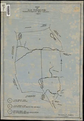 Map of old Reading, Massachusetts Bay Colony, 1651
