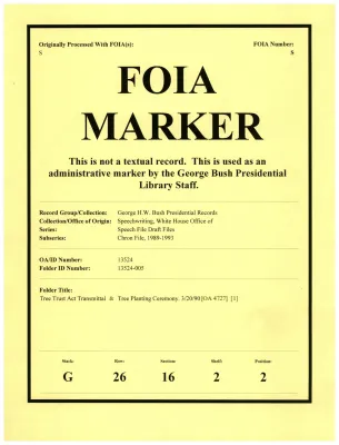 Tree Trust Act Transmittal & Tree Planting Ceremony 3/20/90 [OA 4727] [1]