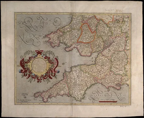 Cornubia, Davonia, Somersetus, Dorcestria, Wiltonia, Glocestria, Monumetha, Glamorgan, Caermarden, Pembroke, Cardigan, Radnor, Breknoke, Herefordia, & Wigornia