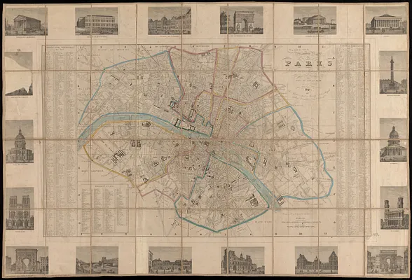Nouveau plan de Paris divisé en 12 arrondissements