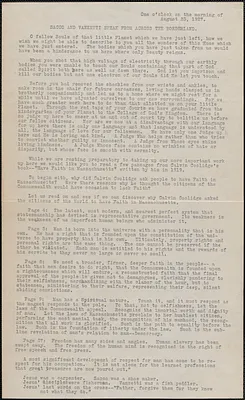 Typed document, [Boston, Mass.], August 23, 1927: Sacco and Vanzetti speak from across the borderland