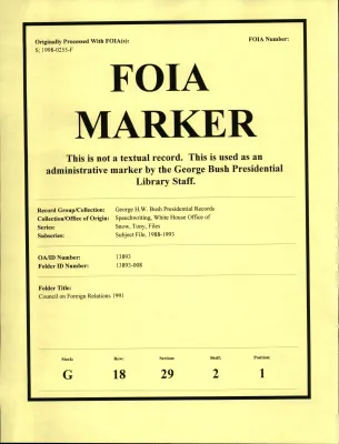 Council on Foreign Relations 1991