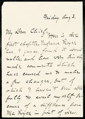 Holt, Edwin B. (Edwin Bissell), 1873-1946 autograph letter signed to Hugo Münsterberg, 3 August