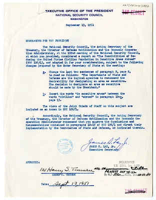 Memorandum from James S. Lay, Jr. to President Harry S. Truman