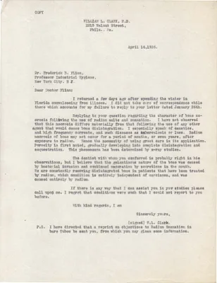 Letters Sent to Dr. Frederick B. Flinn, April 14, 1926