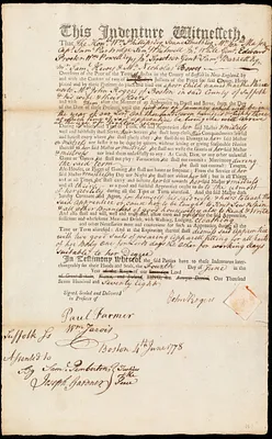 Martha Pierce indentured to apprentice with John Rogers of Boston, 4 June 1778