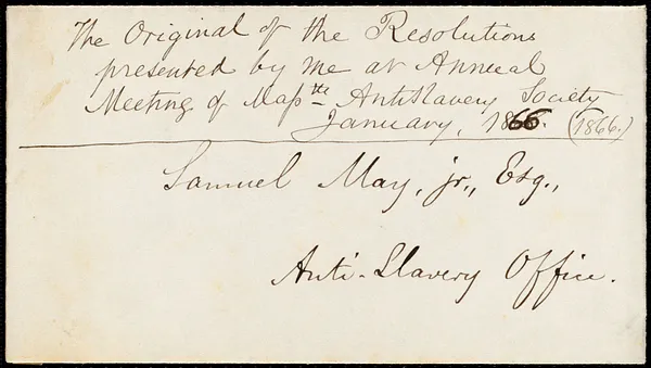 Resolutions from Samuel May, [Mass.], January, 1866