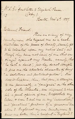 Letter from William Lloyd Garrison, Boston, [Mass.], to Elizabeth Pease Nichol, Nov. 6th, 1837