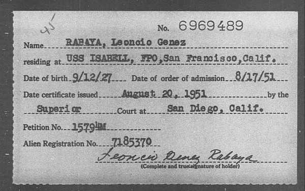 Rabaya, Leoncio Genez - 1951