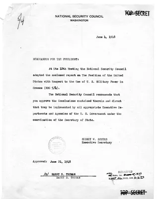 Memorandum from Sidney Souers to President Harry S. Truman