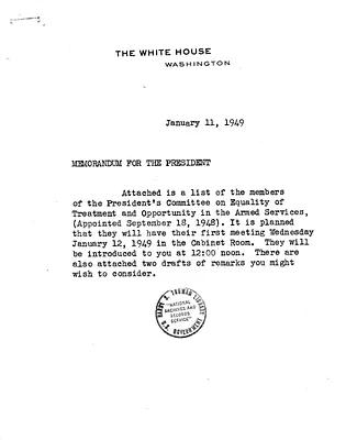 Memorandum to President Harry S. Truman, with Attachments