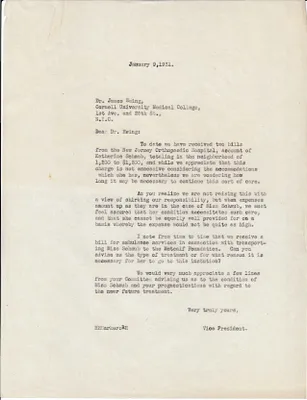 Letters Sent to James Ewing, January 9, 1931