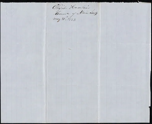 Elijah Hamlin to Samuel Warner, 31 May 1853
