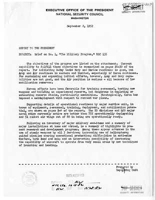 Report to President Harry S. Truman from the National Security Council
