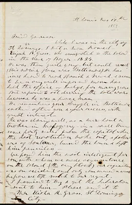 Letter from Frances Dana Gage, St. Louis, [Missouri], to William Lloyd Garrison, June17th, [1859]