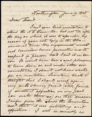 Letter from David Lee Child, Northampton, [Mass.], to Maria Weston Chapman, June 19, 1845