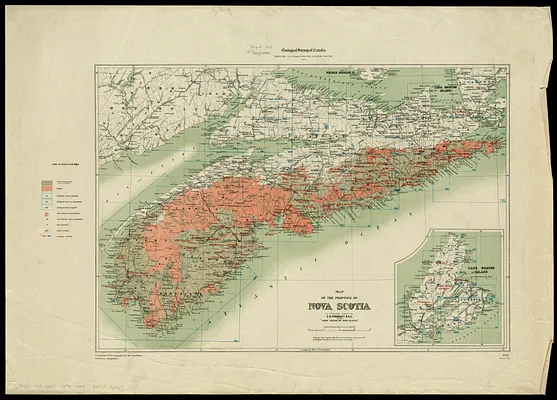 Map of the province of Nova Scotia to illustrate report by E.R. Faribault, B.A. Sc. on the "Gold fields of Nova Scotia"