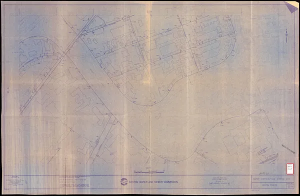Water distribution system map, Boston proper, sheet no. 21h