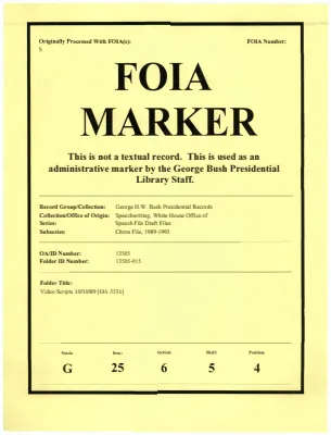 Video Scripts 10/10/89 [OA 3536]