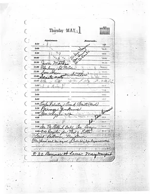 Lyndon Johnson's 1958 Desk Diary, beginning 5/1/1958