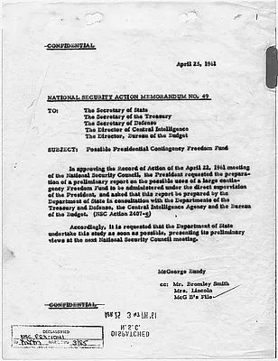 National Security Action Memorandum No. 49 Possible Presidential Contingency Freedom Fund