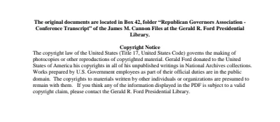 Republican Governors Association - Conference Transcript