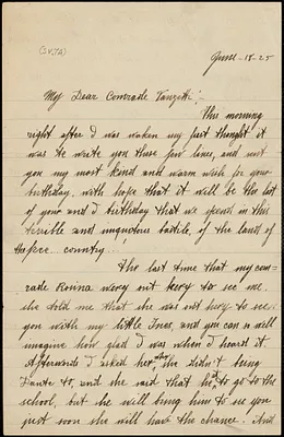 Nicola Sacco autographed letter signed to Bartolomeo Vanzetti, [Dedham], 18 June 1925