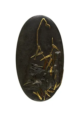 Kashira with Herons and Reeds