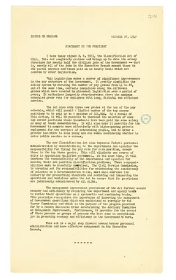 White House Press Release, Statement by President Harry S. Truman