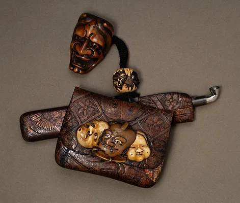 Smoking Set with Noh Masks