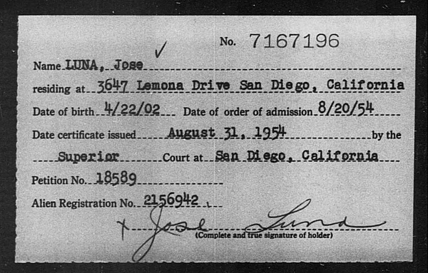 Luna, Jose - 1954