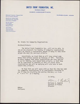 Grant and Loans: Correspondence