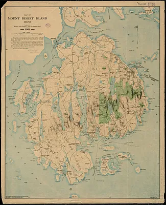 Map of Mount Desert Island, Maine