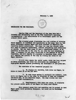 Memorandum from David Niles to President Harry S. Truman