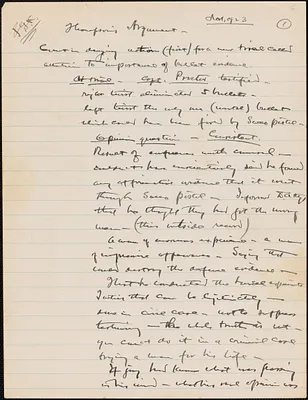Supplementary Motions for a New Trial - Fifth Motion: Hamilton, handwritten notes from hearings