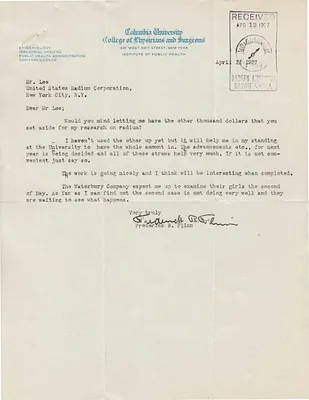 Letters Received to Mr. Lee [C.B. Lee], April 11, 1927