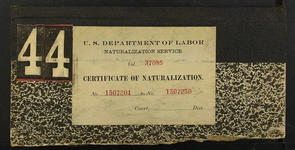Volume 44, Certificates 1507201 - 1507250, 1920-1921