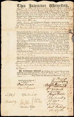 Elizabeth Jones indentured to apprentice with Nathan Stone of Yarmouth, 13 May 1767