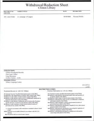 Hillary Campaign Letters