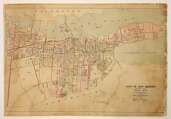 Atlas of the City of New Bedford, Index Map, Southern Part, plate [iiv]
