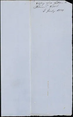 Copy of a letter from George Coffin to Samuel Cook, 1 July 1851