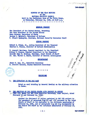Minutes of the Eighty-Third Meeting of the National Security Council