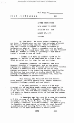 Press Secretary Briefings, 8/27/74